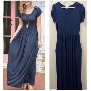 Matilda Jane Deep Water Blue Maxi Dress Size Large